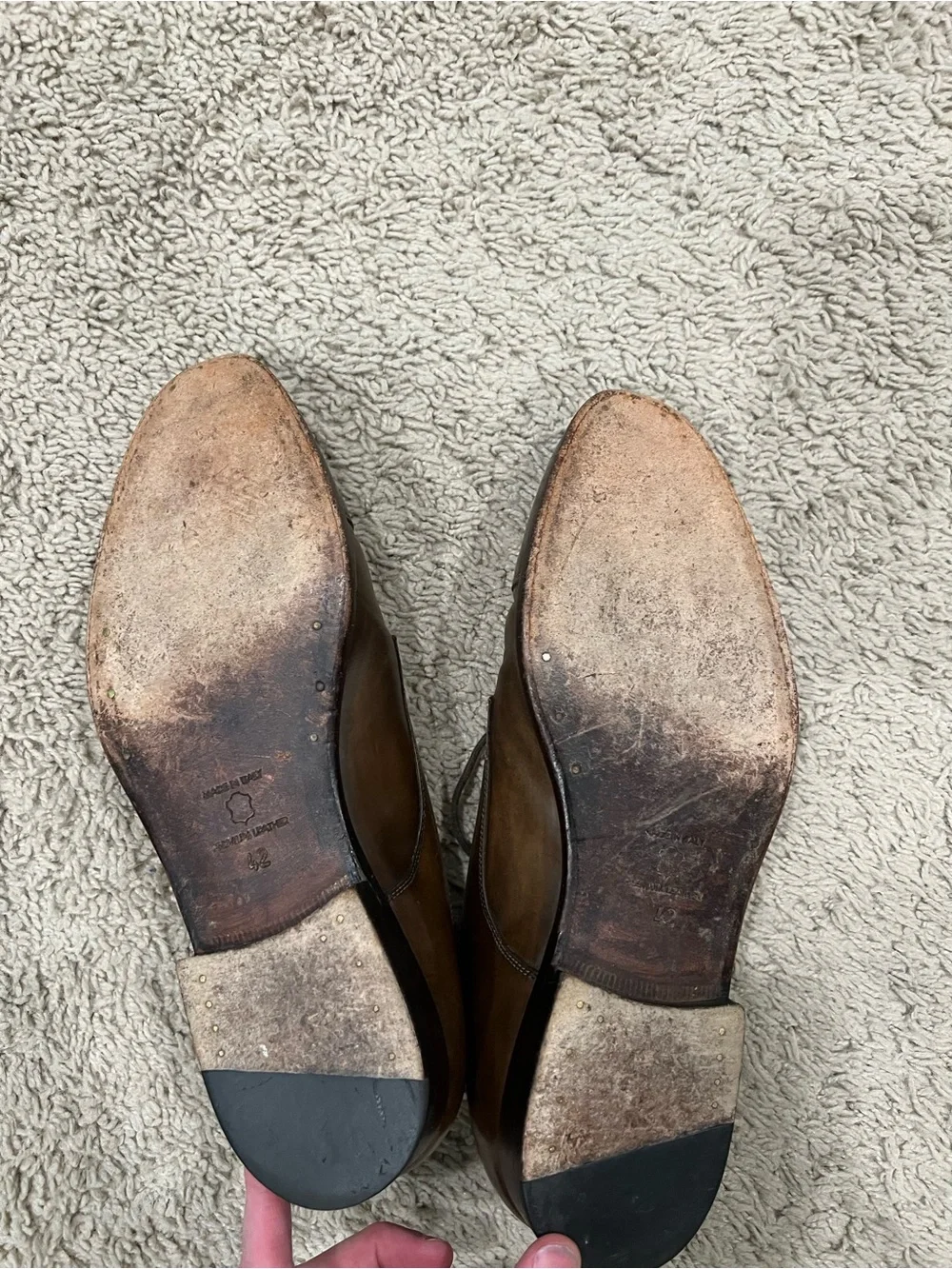 Suitsupply Brown Leather Cap-Toe Derbys size 9